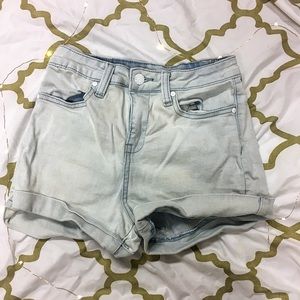 Forever 21 High-Waisted Light Wash Shorts